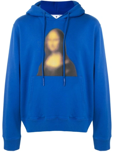 Off-white Blurred Mona Lisa Hoodie In Blue