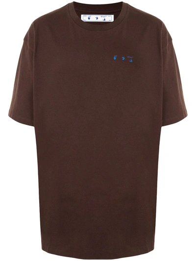 Off-white Graphic Print Logo T-shirt In Brown