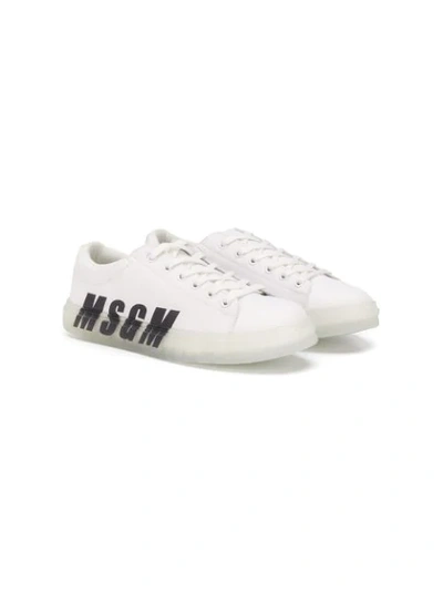 Msgm Teen Logo Trainers In White