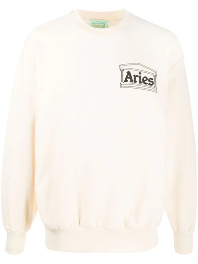 Aries Premium Temple' Alabaster Sweatshirt In White