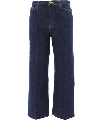 Frame Ali High Waist Crop Wide Leg Jeans In Dark Wash