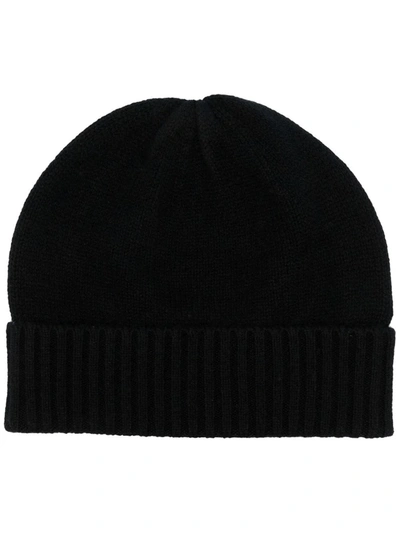 Allude Knitted Cashmere Beanie In Black