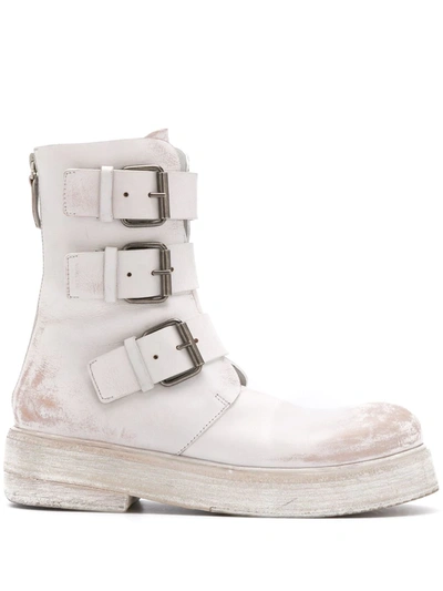 Marsèll Buckle-detail Ankle Boots In White