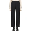 Gucci Black Wool Gabardine Logo Trousers In 4330 Ink/mi