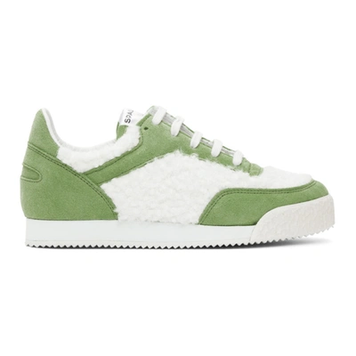 Comme Des Garçons Shirt Green & White Spalwart Edition Pitch Low Sneakers In 1 Green