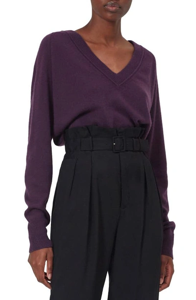 Equipment Madalene V-neck Cashmere Sweater In Plum Perfect