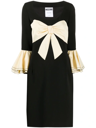 Moschino Maxi Bow Detail Dress In Black