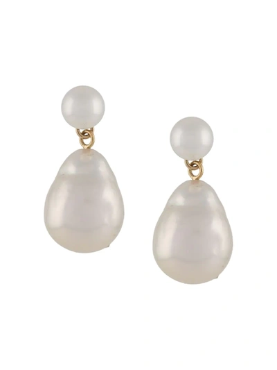 Mizuki Gold Baroque Pearl Drop Earrings