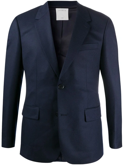 Sandro Slim-fit Blazer In Blue