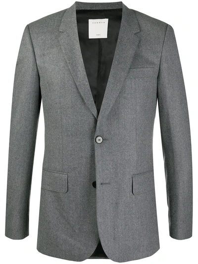 Sandro Tailored Slim Blazer In Grey