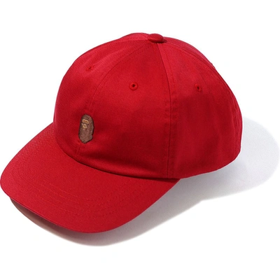 Pre-owned Bape  Ape Head One Point Panel Cap Red