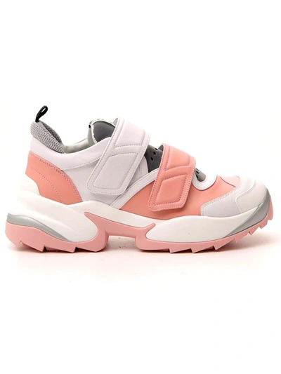 Sergio Rossi Extreme Perforated Leather And Pvc Sneakers In Pink