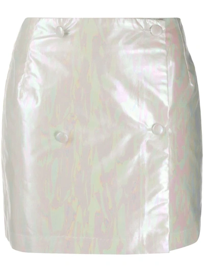 Rotate Birger Christensen Iridescent Mini Skirt In White