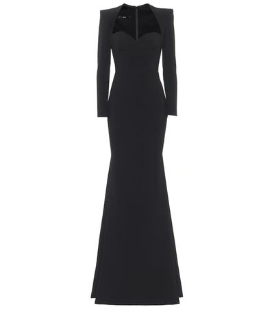 Alex Perry Ainsley Satin-crêpe Gown In Black