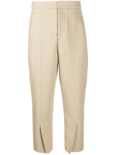 Colville Cropped Slit-cuff Cotton-blend Trousers In Neutrals