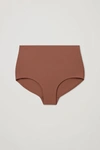Cos Control High-waisted Recycled Nylon Briefs In Beige