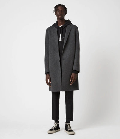 Allsaints Hanson Coat In Light Charcoal