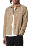 Allsaints Mens Sahara Brown Spotter Regular-fit Cotton Shirt Xl