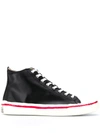 Marni 10mm Leather High Top Sneakers In Black