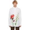 Valentino Floral Print Long Sleeve Button-up Poplin Shirt In Iy4 Bianco