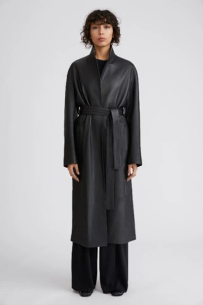 Filippa K Alexa Leather Coat In Black | ModeSens