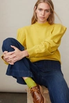 Agolde Cotton Puff Sleeve Sweatshirt In Green