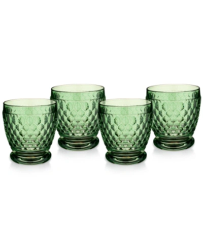 Villeroy & Boch Boston Double Old Fashioned Glasses, Set Of 4 In Green