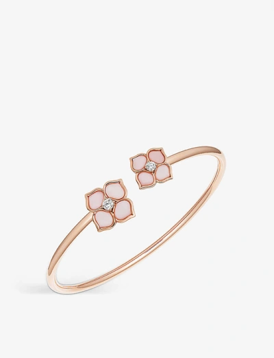 Chopard Womens Rose Gold La Fleur Imperiale 18ct Rose-gold, Pink Opal And Diamond Bangle