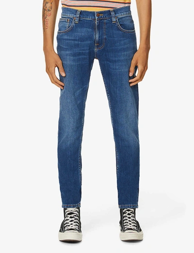 Nudie Jeans Tight Terry Straight Stretch-denim Jeans In Southern Lights