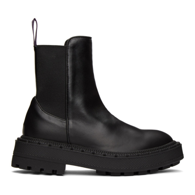 Eytys Rocco Elasticated Leather Ankle Boots In Black