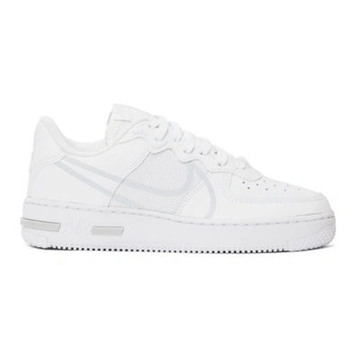 Nike Air Force 1 React Leather And Mesh Trainers In White