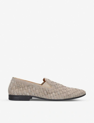 Kg Kurt Geiger Oliver Woven Suede Loafers In Taupe