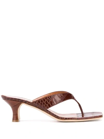 Paris Texas 45mm Moc-croc Thong Sandals In Brown