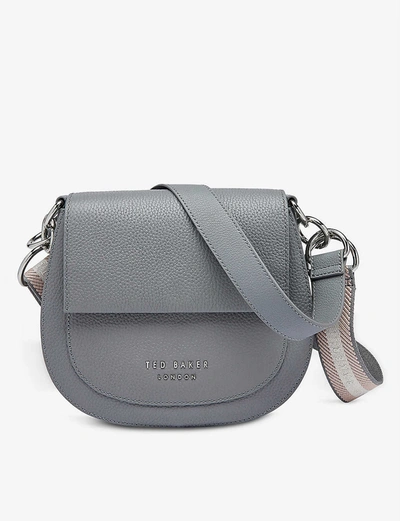 Ted Baker Amali Leather Cross-body Bag In Grey