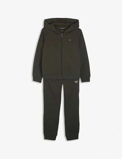 Emporio Armani Logo-print Cotton Hooded Tracksuit 4-16 Years