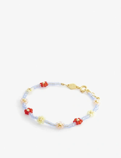 Anni Lu Petals Seed Beaded And 18ct Gold-plated Brass Bracelet