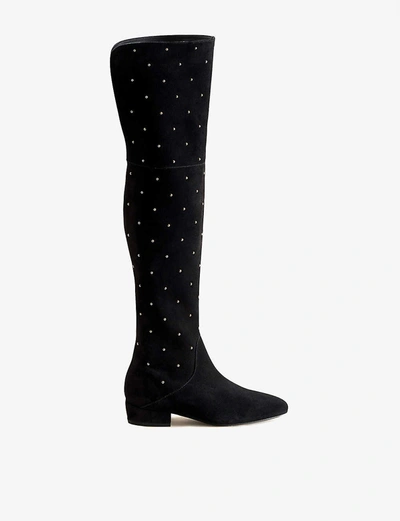 Claudie Pierlot Anemone Studded Suede Boots In Black