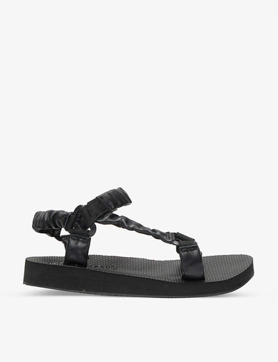 Arizona Love Trekky Fun Leather Sandals In Black