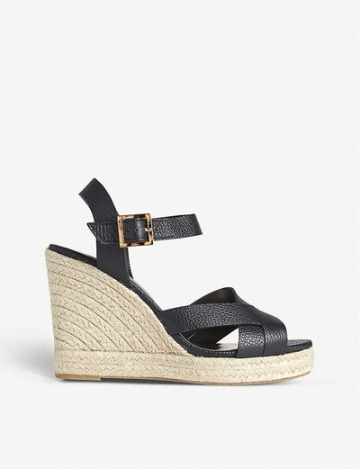 Ted Baker Sellana Strappy Espadrille Wedge Sandals In Black