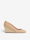 Lk Bennett Eevi Leather Wedge Court Shoes In Trench