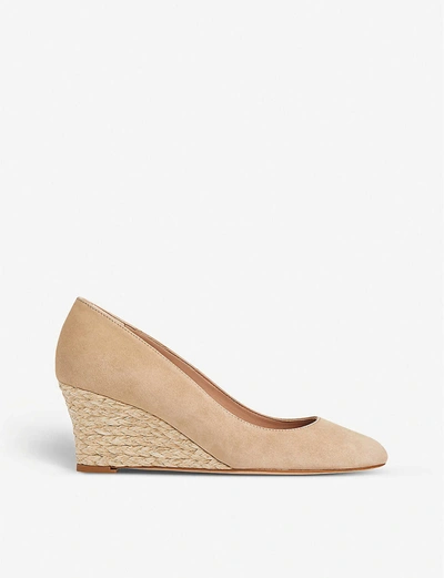 Lk Bennett Eevi Leather Wedge Court Shoes In Trench