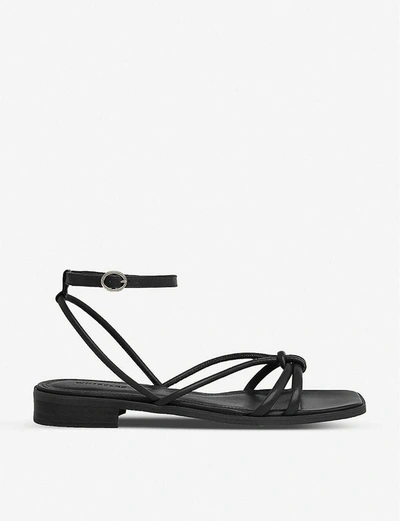 Whistles Roya Low-heeled Leather Sandals In Black