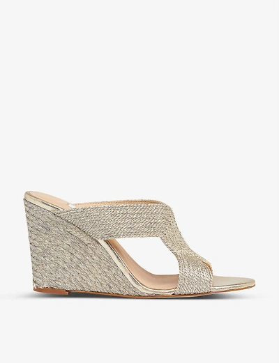 Lk Bennett Sonia Rope Wedge Sandals In Gol-soft Gold