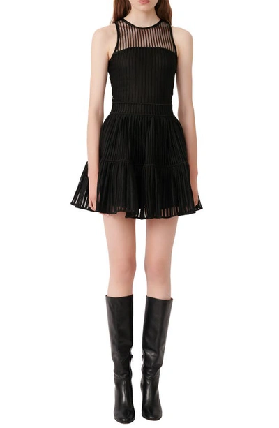Maje Rollanga Buckle-detail Mini Dress In Black