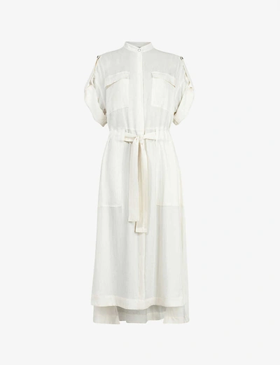 Allsaints Luciana Satin Utility Midi Dress