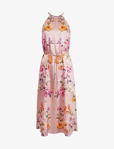 Ted Baker Rhubarb Floral-print Halterneck Midi Dress