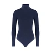 Wolford Colorado Long Sleeve Turtleneck Bodysuit In Navy