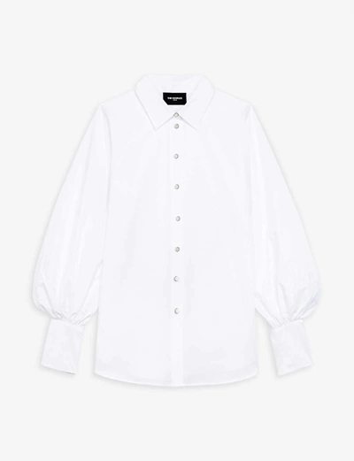The Kooples Puff-sleeve Cotton Shirt In Whi01