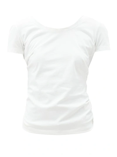 Jacquemus Sprezza Tie-back Cotton-jersey T-shirt In Off+white