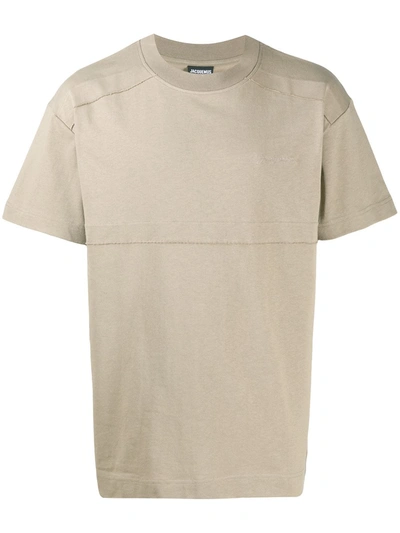 Jacquemus Sprezza Tie-back Cotton-jersey T-shirt In Brown